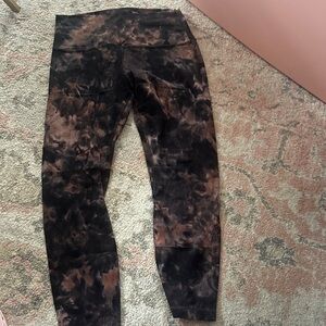 lululemon athletica Black and Brown Tie-Dye Align Leggings